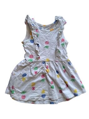 3/20$ Pekkle Girls Summer Dress – Size 2T – White with Colorful Pineapple Print